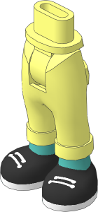 Figure Friends Hips and Legs with Folded Trousers with Medium Tan Feet and Black Shoes with White Laces and Sole Pattern