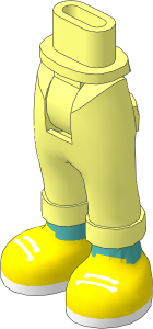 Figure Friends Hips and Legs with Folded Trousers with white Feet and Medium Lavender Shoes with White Laces and Sole Pattern