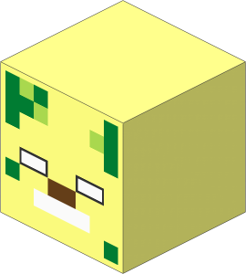 Minifig Head Cuboid with Minecraft Drowned Zombie Pattern