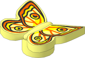 Animal Butterfly with Stud Tube with Yellow, Orange and Black Wings Pattern
