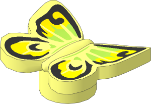 Animal Butterfly with Stud Tube with Black, Medium Lavender and Lime Wings Pattern