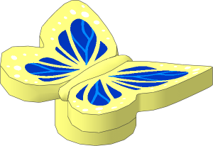 Animal Butterfly with Stud Tube with Blue Wings and White Spots Pattern