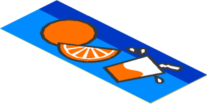 Sticker  1.1 x  2.9 with Orange and Juice Glass