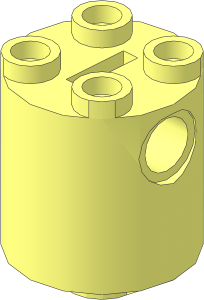 Cylinder  2 x  2 x  2 Robot Body with Bottom Axle Holder