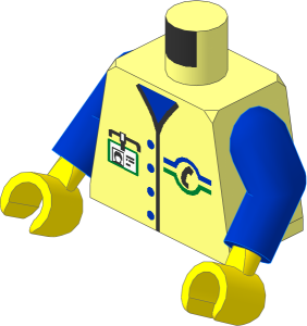 Minifig Torso with Arms and Hands with Telephone Pattern