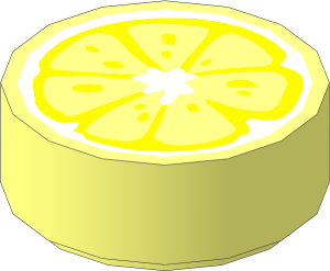 Tile  1 x  1 Round with Orange Fruit Slice Pattern