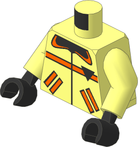 Minifig Torso with Arms and Hands with RES-Q Orange Pockets and Logo Pattern