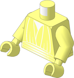 Minifig Torso with Arms and Hands with SW Layered Shirt, Waist Sash Pattern