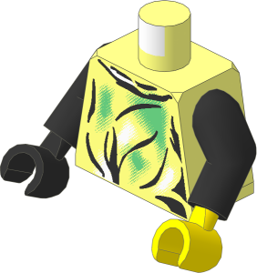 Minifig Torso with Arms and Hands with SW Camouflage Smock Pattern