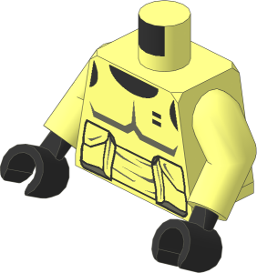 Minifig Torso with Arms and Hands with SW Scout Trooper Grey Pattern