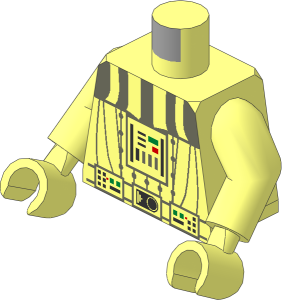 Minifig Torso with Arms and Hands with SW Darth Vader Death Star Pattern