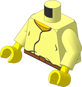 Minifig Torso with Arms and Hands with SW Closed Shirt and Brown Belt Pattern