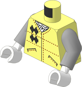 Minifig Torso with Light Grey Arms and Hands with SW Hoth Trooper Pattern