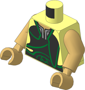 Minifig Torso with Arms and Hands with SW Gungan Gold Trim Pattern