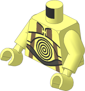 Minifig Torso with Arms and Hands with SW Protocol Droid Pattern