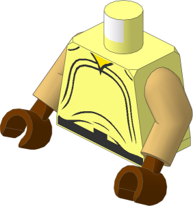 Minifig Torso with Arms and Hands with SW Loose Shirt, Black Belt and Silver Buckle Pattern
