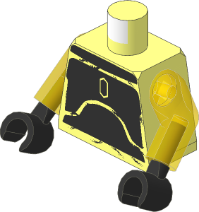Minifig Torso with Arms and Hands with SW Blast Armour (Silver Plates) Pattern