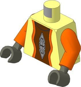 Minifig Torso with Arms and Hands with SW Nute Gunray Pattern