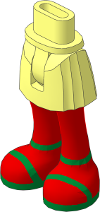 Figure Friends Hip And Legs with Short Skirt with Medium Nougat Legs and Gold Ankle and Foot Strap Sandals Pattern