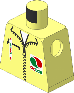 Minifig Torso with Zipper Jacket, Pen and Octan Logo Pattern