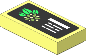 Tile  1 x  2 with Plumeria Sign Sticker