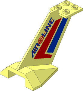 Tail Plane with Blue "AIR LINE" with Red Wire Frame Globe Logo and Stripes Pattern