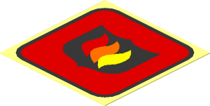 Sticker  1.8 x  1.8 with Fire Logo Badge