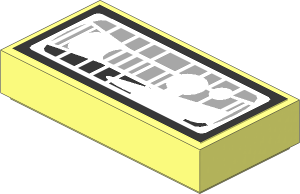 Tile  1 x  2 with Black and Light Grey Stripes on White Background with Reflection Areas with Black Border Sticker