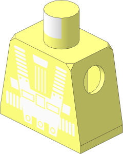 Minifig Torso with Blacktron I 2-Sided Pattern