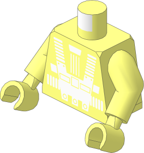 Minifig Torso with Arms and Hands with Blacktron I 2-Sided Pattern