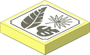 Tile  2 x  2 with Leaves Sketch Sticker