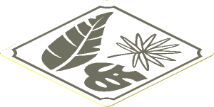 Sticker  1.8 x  1.8 with Leaves Sketch