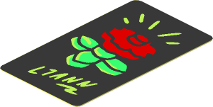 Sticker  2.1 x  1.2 with "Liann" Sketchbook Cover