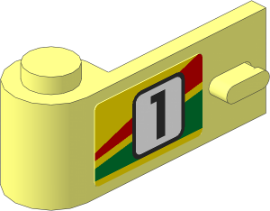 Door  1 x  3 x  1 Left with Black "1" in White Square and Red an Green Stripes Sticker