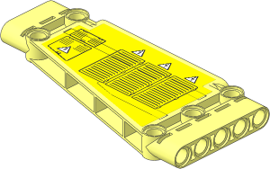 Technic Panel  5 x 11 Trapezium with Air Outlet Grilles, Hatches and Electricity Danger Signs Sloped Right Sticker