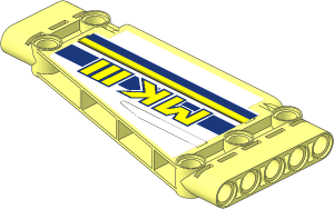 Technic Panel  5 x 11 Trapezium with Yellow "MKIII", Dark Blue and Yellow Stripes Sloped Right Sticker