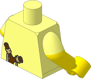 Minifig Torso with Dual Mould Arms and Hands with Slingshot on Back Pattern