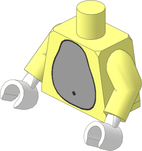 Minifig Torso with Arms and Hands with Light Grey Waist Pattern