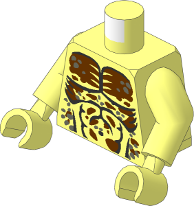 Minifig Torso with Arms and Hands with LOTR Uruk-Hai Lurtz Muscles Outline Pattern