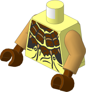 Minifig Torso with Arms and Hands with LOTR Orc Leather Armour Pattern