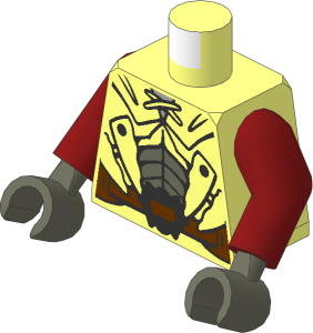 Minifig Torso with Arms and Hands with LOTR Leather Armour with Buckle Pattern