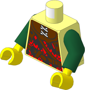 Minifig Torso with Arms and Hands with LOTR Scale Armour and Belt Pattern