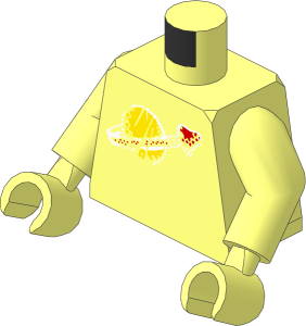 Minifig Torso with Arms and Hands with Classic Space Simulated Wear Pattern
