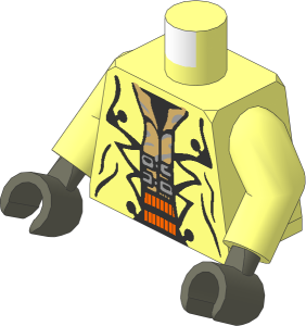 Minifig Torso with Arms and Hands with SW Jacket with Silver Buttons and Ammo Belt Pattern