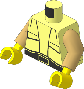 Minifig Torso with Arms and Hands with SW Pocket-Vest and Techno-Buckle Pattern