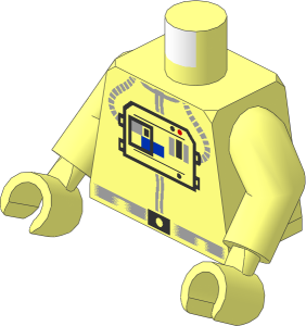 Minifig Torso with Arms and Hands with SW TIE Fighter Pilot Pattern