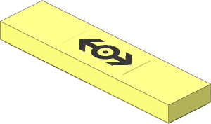 Tile  1 x  4 with Black Train Logo Sticker