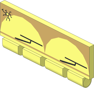 Windscreen  1 x  4 x  1.333 Bottom Hinge w/ Wipers/Crack Pattern