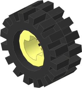 Technic Bush  1/2 Type 2 with Black Tyre  6/ 50 x  8 Offset Tread
