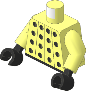 Minifig Torso with Arms and Hands with Soccer Team Goalkeeper and White "1" Pattern